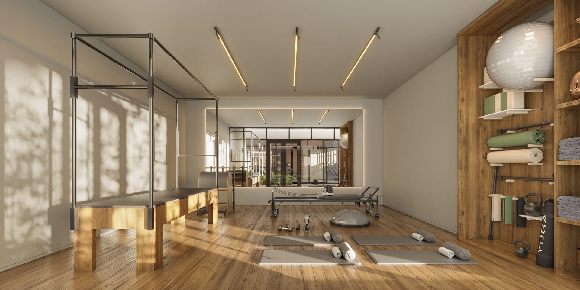 Espaço para pilates e yoga